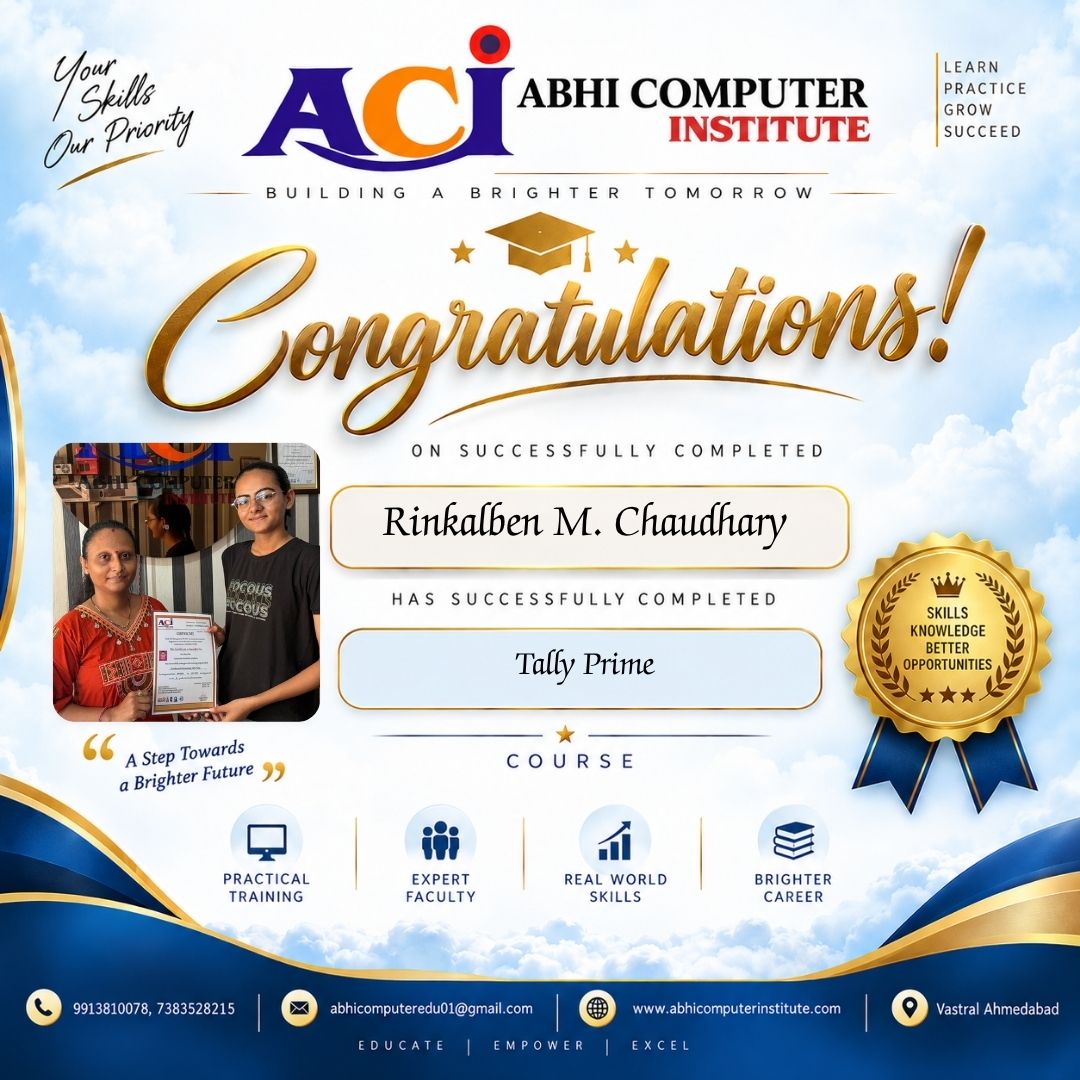 Rinkalben M. Chaudhary certificate