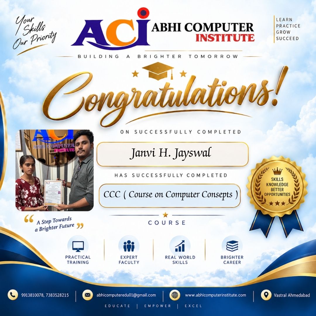 Janvi H. Jayswal certificate