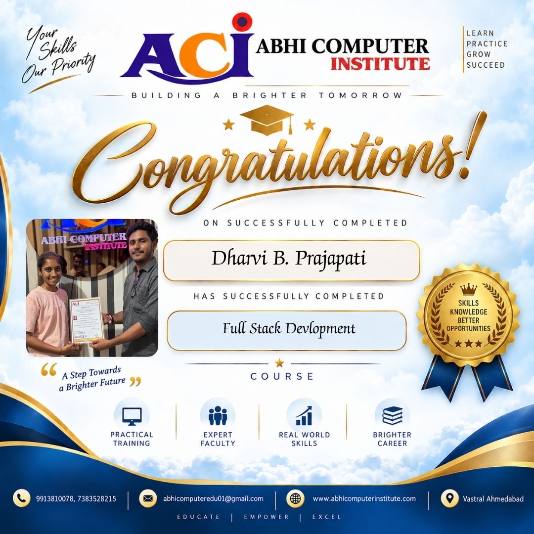 Dharvi B. Prajapati certificate