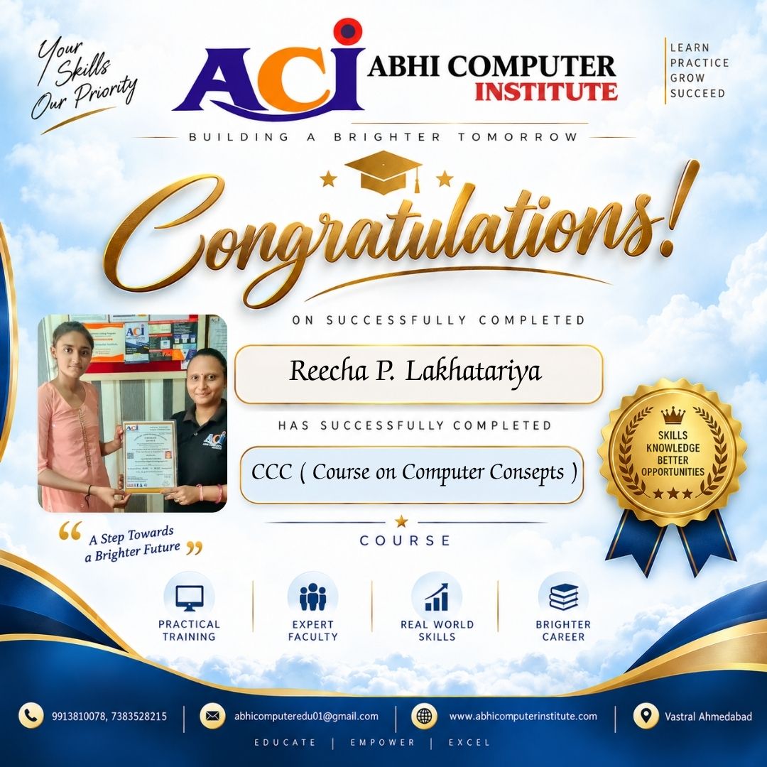 Reecha P. Lakhatariya certificate