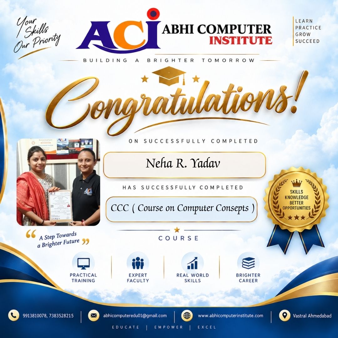 Neha R. Yadav certificate