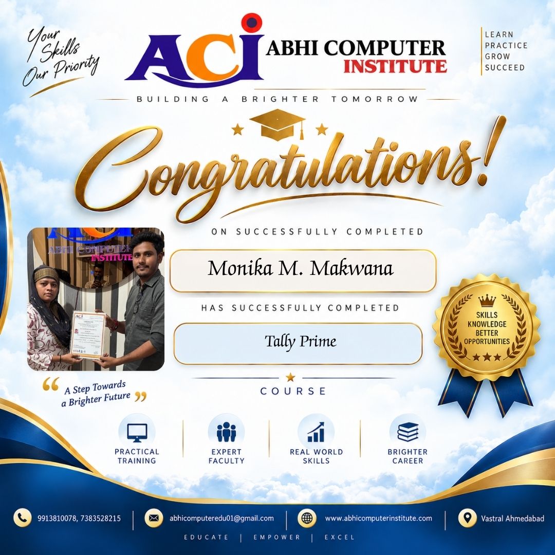 Monika M. Makwana certificate