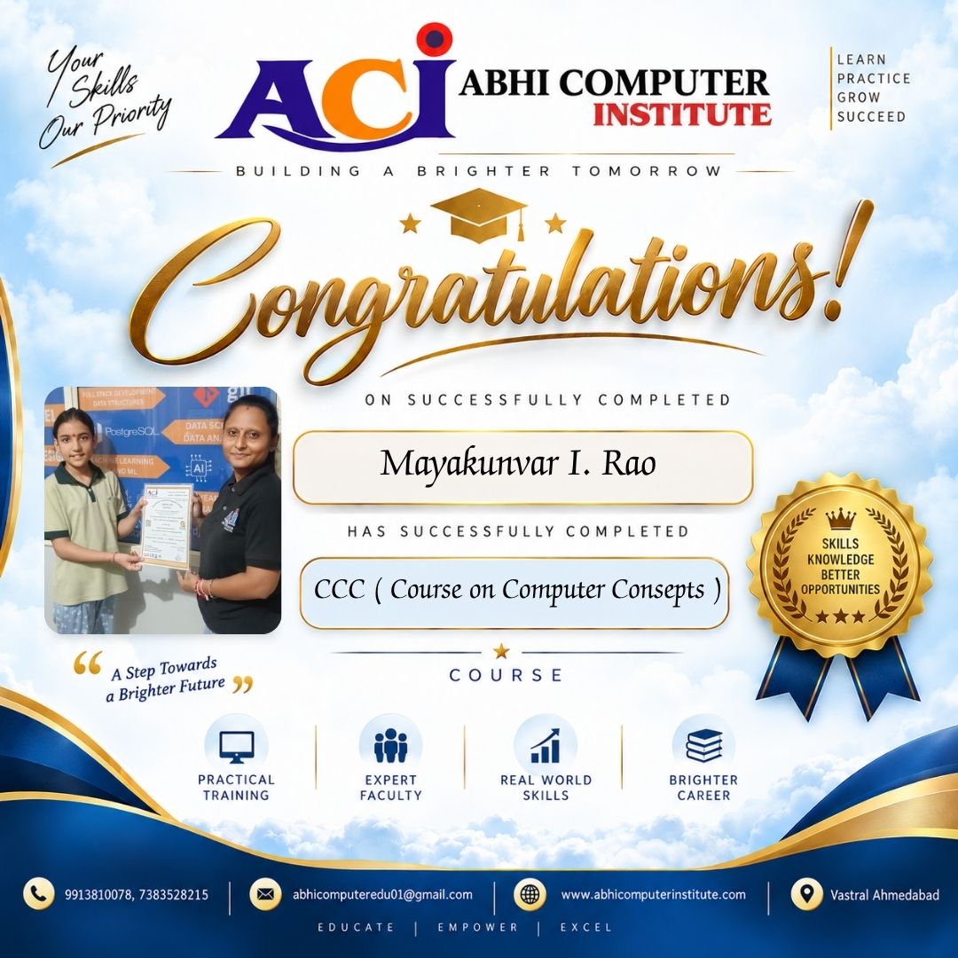Mayakunvar I. Rao certificate