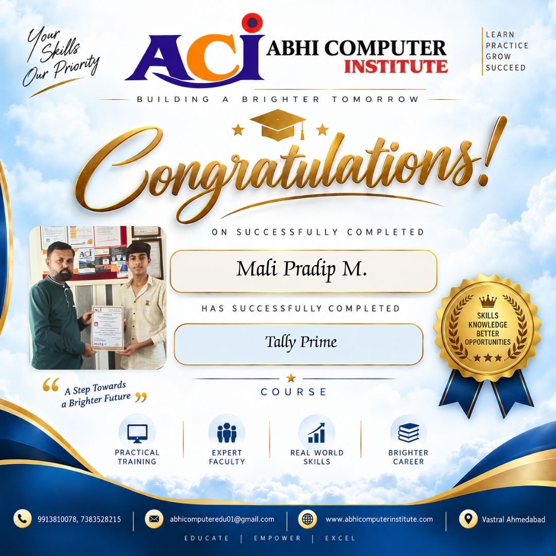 Mali Pradip M. certificate