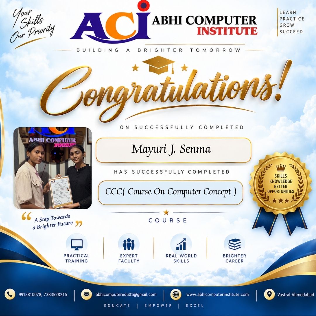 Mayuri J. Senma certificate