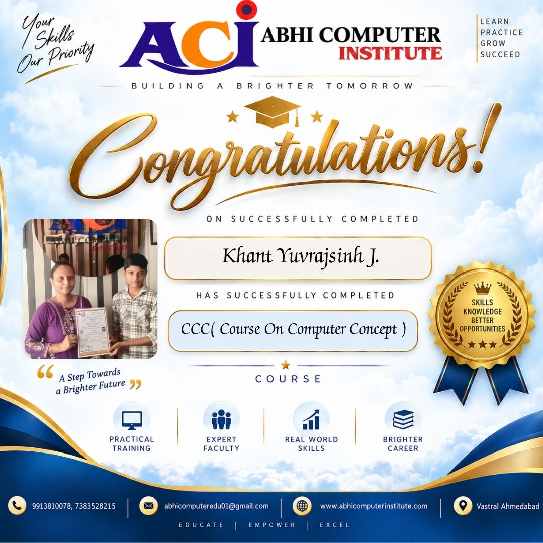 Khant Yuvrajsinh J. certificate