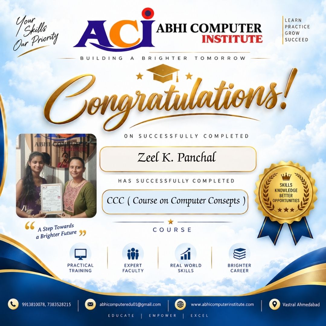 Zeel K. Panchal certificate