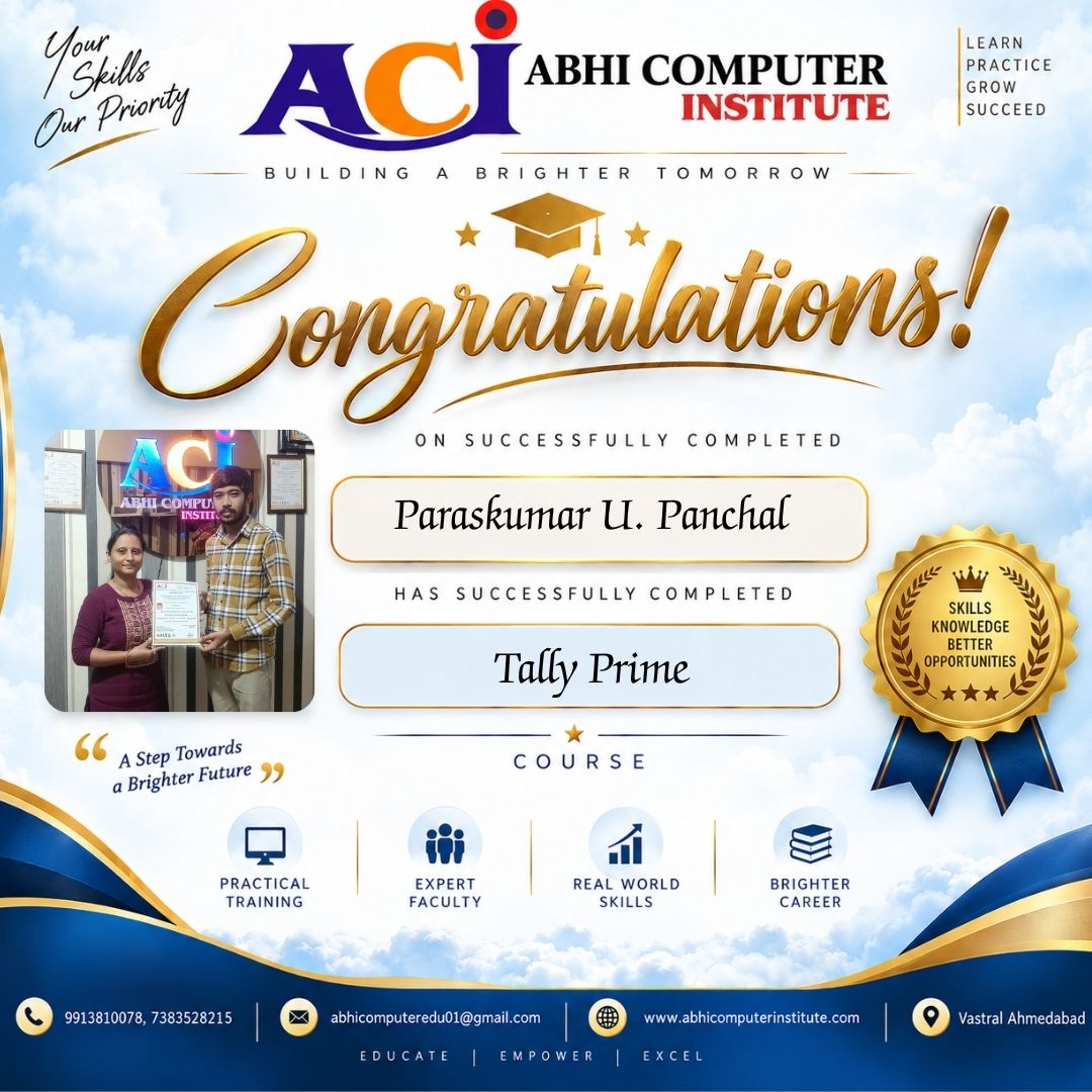 Paraskumar U. Panchal certificate