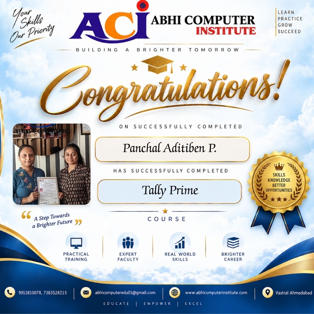 Panchal Aditiben P. certificate