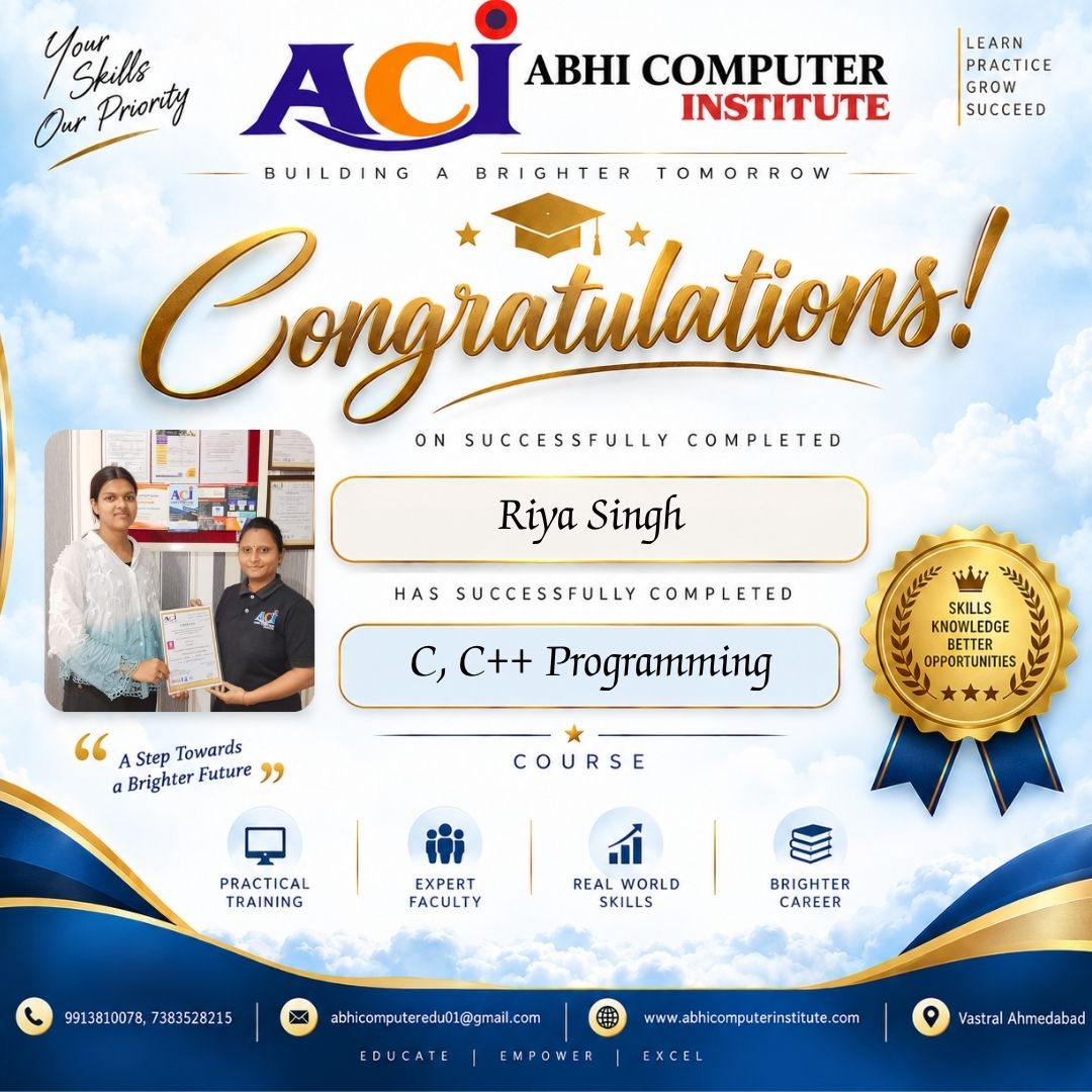 Riya Singh certificate