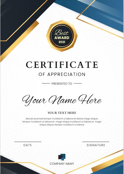 Sample certificate 2